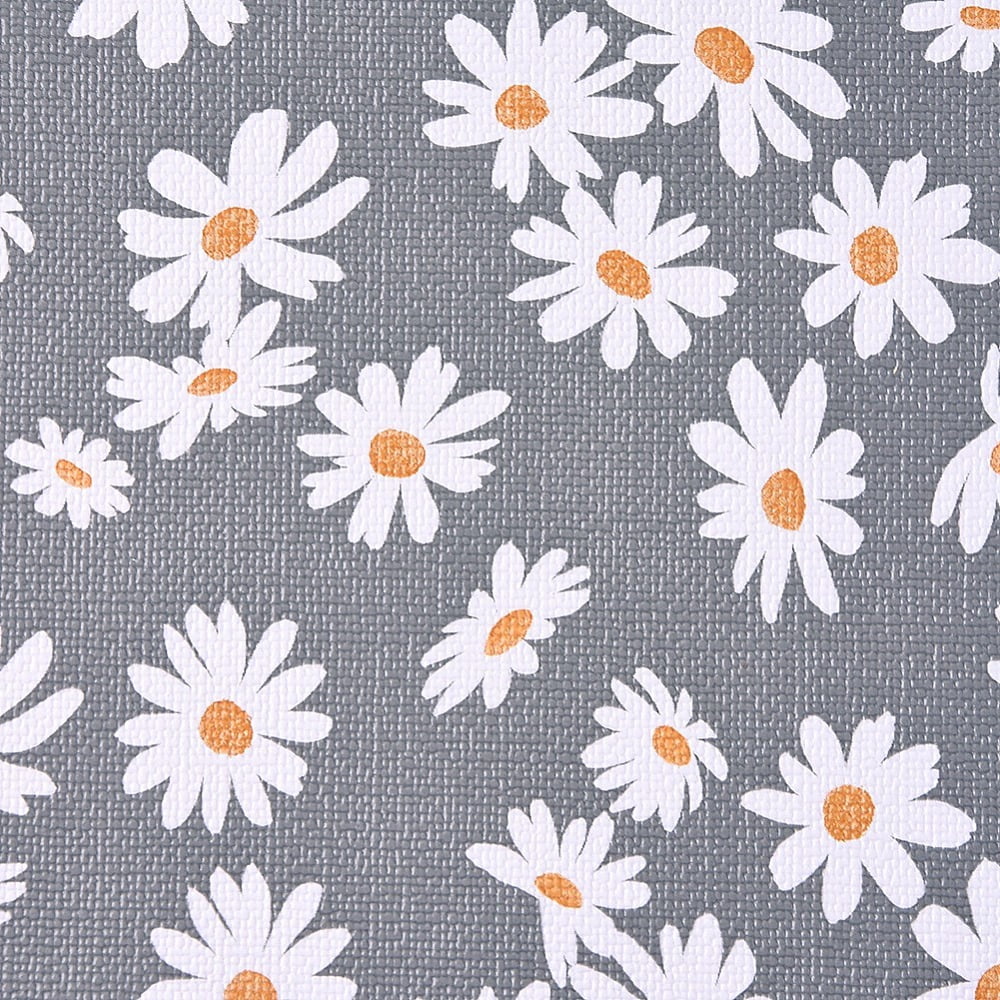 50sheets PU Leather Fabric sheet Self-adhesive Fabric Rectangle Daisy Pattern White 30x20x0.1cm