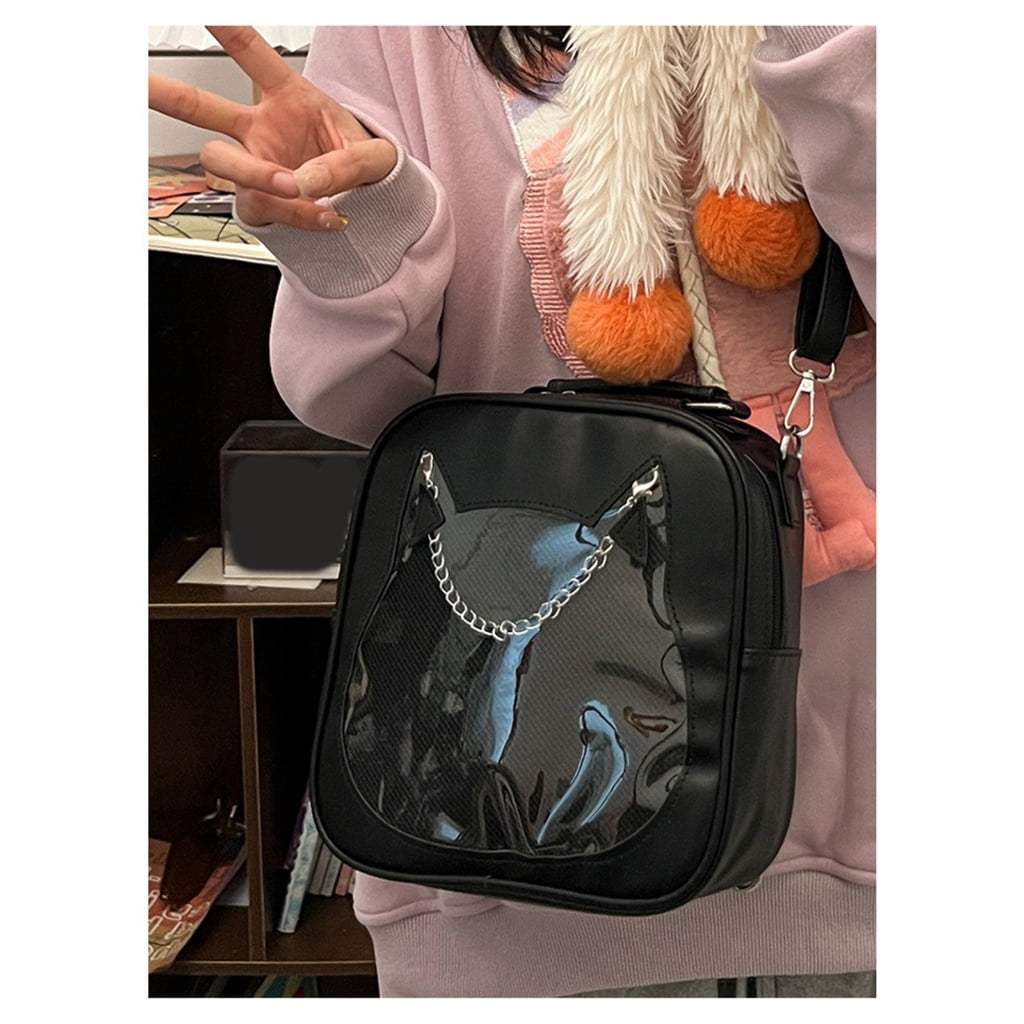 ZPAQI Cute Cat PU Crossbody Bag Trendy Mini Backpack Stylish JK Uniform Shoulder Bag For Valentine's Day Gift
