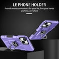 thumbnail image 2 of K-Lion for iPhone 13 6.1 Inch Case, 360° Rotating Ring Holder Stand Heavy Duty Kickstand Magnetic Car Mount Slim Military Grade Shockproof Durable Hybrid Case for iPhone 13,Purple, 2 of 9
