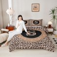 thumbnail image 4 of Feelyou Brown Initial S Full Size Comforter Sets, Cheetah Leopard Print Bedding Sets, 3pcs, 4 of 8