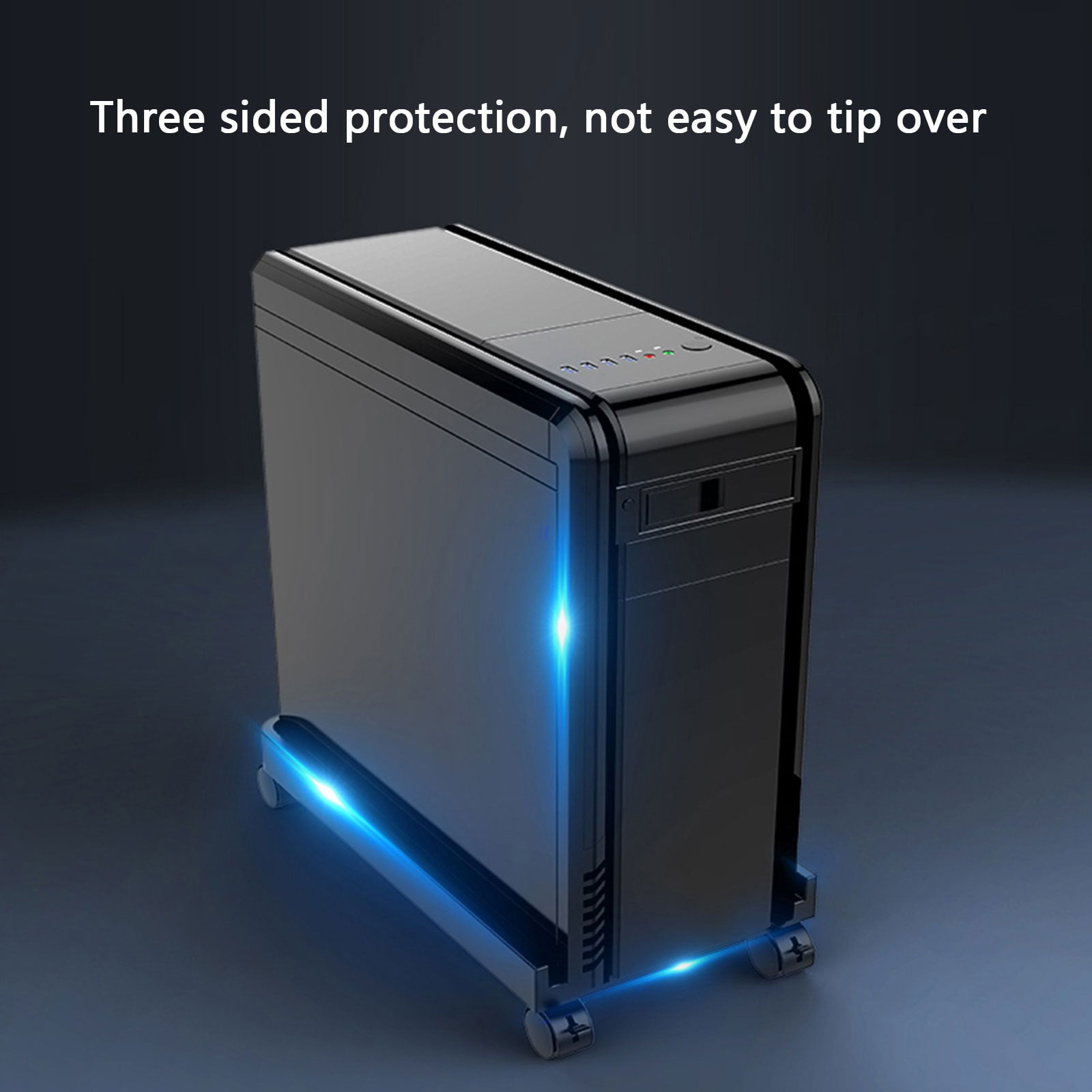 Computer Tower Mount with Integrated Heat Vents and Side Panel Offering Stable Support and Floor Protections