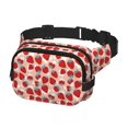 thumbnail image 2 of Kdxio Red Strawberry Crossbody Double Layer Waist Bag Belt Bag for Unisex Fanny Pack Fashion Waist Packs for Hiking Running Shopping Traveling, 2 of 9