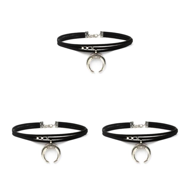 Qarigey Necklace Geometric Adjustable Moon Hanging Pendants Choker Valentines Day Necklaces Layered Gift for Women Girls Daily Dress Type1 NO1