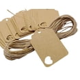 thumbnail image 1 of 100 PCS Gift Tags/ Kraft Hang Tags with Free Strings| Scalloped Tag Style Color Rectangular With Heart Punched, 1 of 5