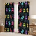 thumbnail image 2 of Feelyou Child Robot Blackout Curtains Set of 2 (52x84 Each), Black Cartoon Window Curtains, 2 of 6
