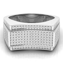 Dazzlingrock Collection 0.65 Carat (ctw) 10K Round Diamond Men's Hip Hop Anniversary Wedding Band, White Gold, Size 9.5