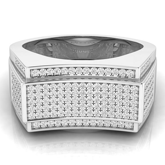 Dazzlingrock Collection 0.65 Carat (ctw) 10K Round Diamond Men's Hip Hop Anniversary Wedding Band, White Gold, Size 12