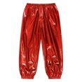 thumbnail image 6 of Aislor Girls Shiny Metallic Dance Pants Festival Party Pants Disco Loose Harem Trousers Red 14-15, 6 of 7