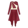 thumbnail image 5 of CHICTRY Women's Praise Dance Dress Liturgical Worship Dancewear Long Sleeve Church Worship Tunics Burgundy XL, 5 of 7