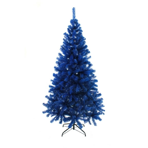 Perfect Holiday 4ft Canadian Pine Christmas Tree, 291 pvc branch tips with Metal Stand, Blue