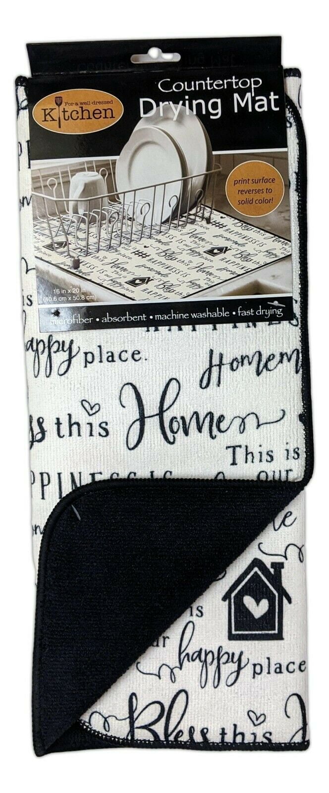 FARMHOUSE Microfiber Countertop Dish Drying Mat Machine Washable by Kay Dee FARMHOUSE Microfiber Countertop Dish Drying Mat Machine Washable by Kay Dee