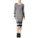 thumbnail image 2 of bar III Vestido suéter a rayas para mujer, gris, grande bar III Suéter, 2 of 2