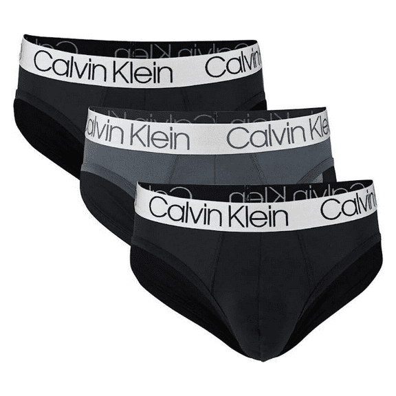 Calvin Klein Men`s Microfiber Hip Briefs Pack of 3 (Grey(NP2211-051)/Black, XL