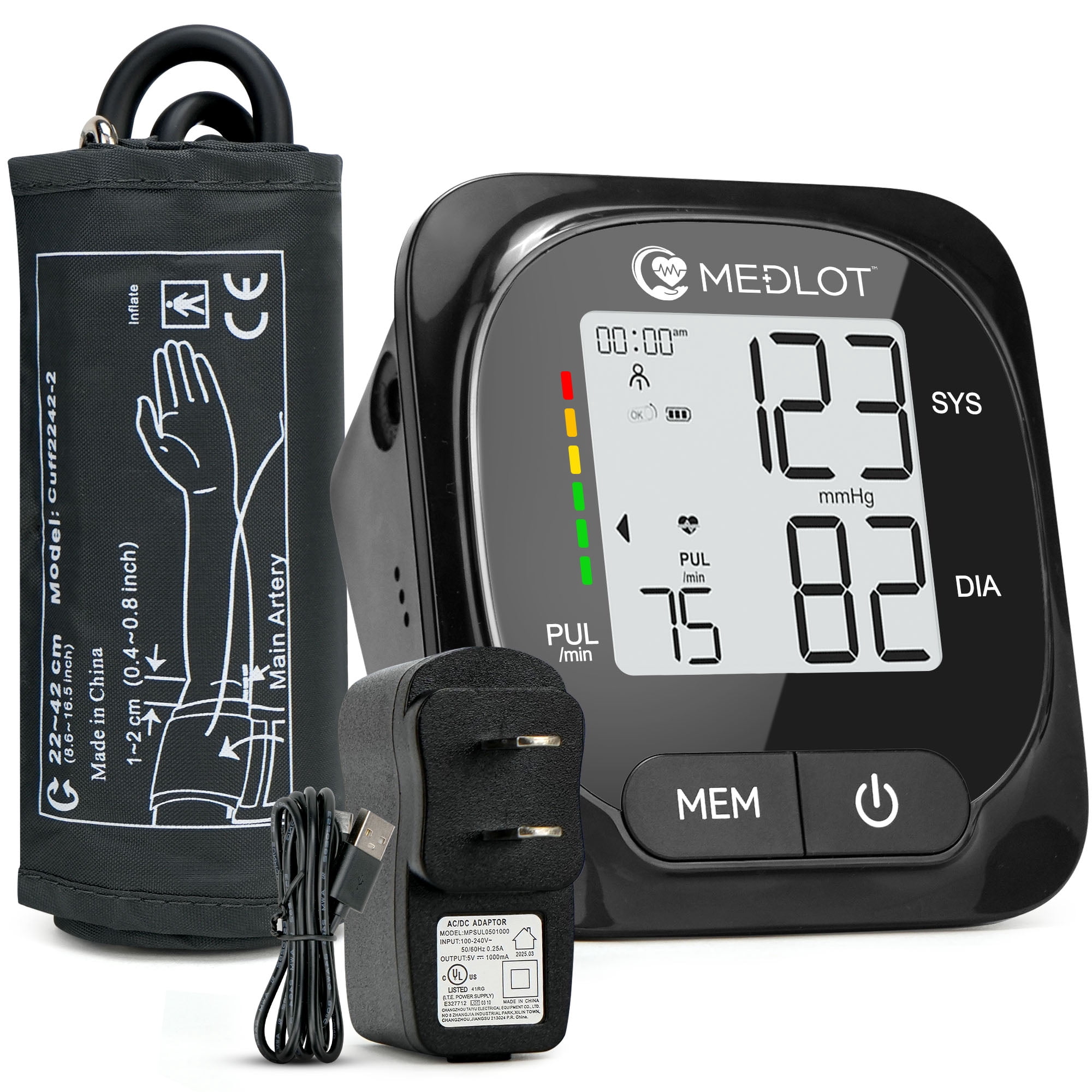 LotFancy Blood Pressure Monitor, Automatic Digital BP Machine w/Large Cuff for Upper Arm 8.6-16.5 in
