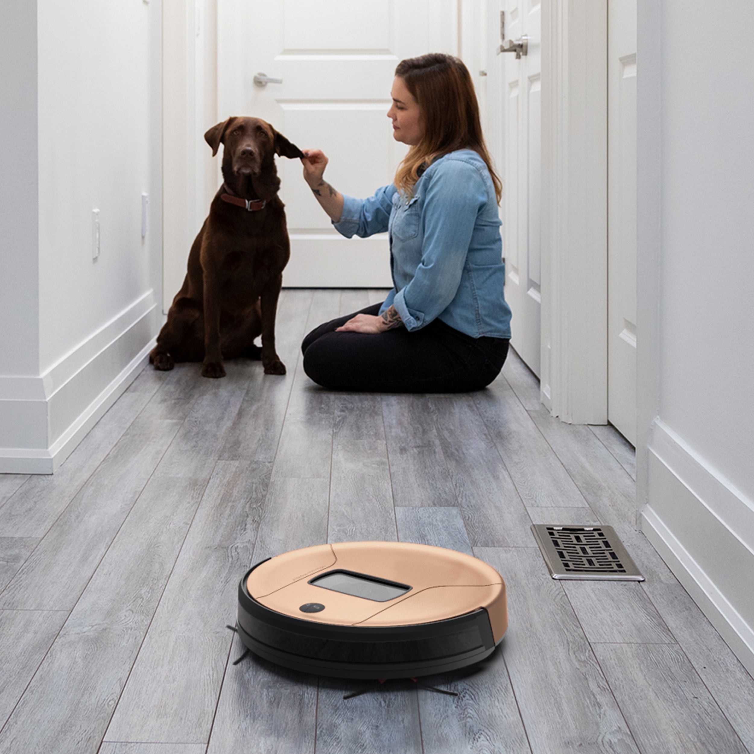 bObsweep PetHair Vision Plus Wi-Fi Connected Robot Vacuum, Beech