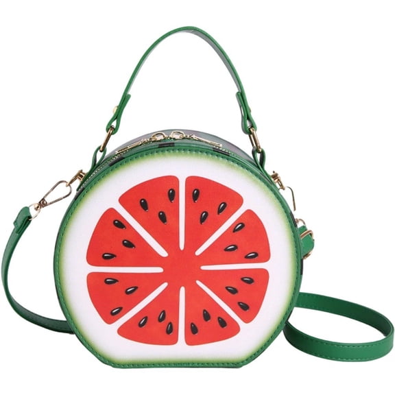 Hsqqdc Fruit Shape Crossbody Bag, Cute Watermelon Handbag with Removable Chain for Women