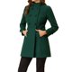 thumbnail image 4 of Abrigo de mujer INSPIRE CHIC de doble botonadura, longitud midi, cuello alto, manga larga, color verde, 4 of 7