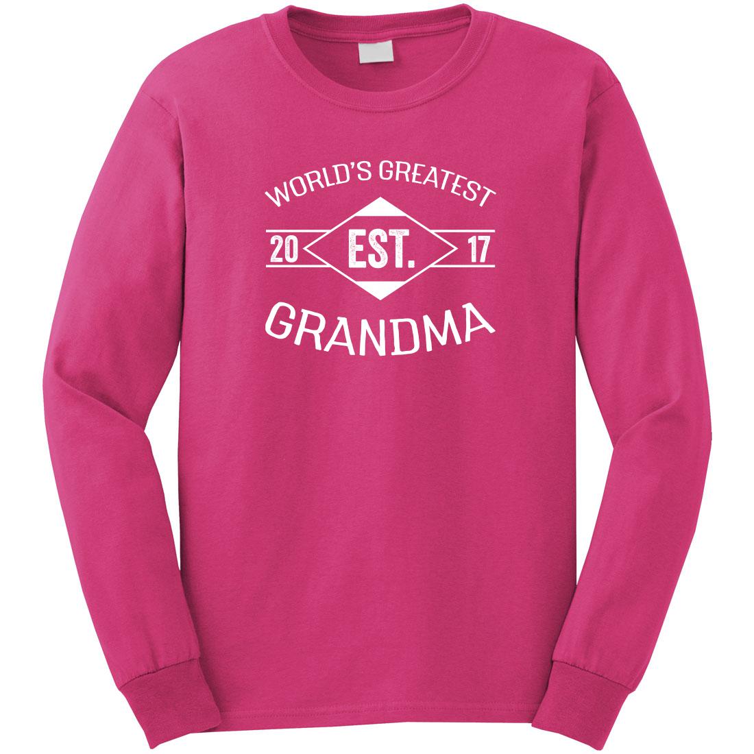 World's Greatest Grandma Est. 2017 Long Sleeve Shirt ID 1657