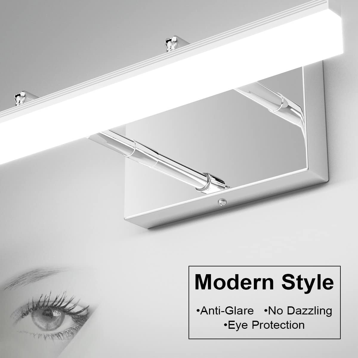 15.7 Inch Led Vanity Lights Adjustable Bathroom Wall Light Lighting Fixture Over Mirror Chrome Modern 5500k