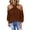 Coffee, variant on Women Solid Color Long Sleeve Halter Off Shoulder Back Zipper Blouse Top