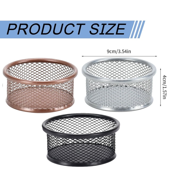 Clearance Under $3.99! 4PCS Wire Mesh Clip Holder, Round Stackable Organizer Set for Pins & Accessories, Metal, for Desk & Office, (17x9.5x9.5cm, Assorted)
