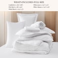 thumbnail image 6 of U by Bedsure Full Comforter Set, 7 Pieces White Boho Farmhouse Shabby Chic Embroidery Bedding Sets, Geometric Pattern Bed in a Bag with Reversible Comforter, Sheets, Pillowcases & Shams, 6 of 7