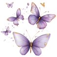 thumbnail image 2 of Pegatinas con flores pintadas de color morado, adecuadas para decorar las paredes del salón y el dormitorio., 2 of 8