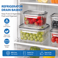 thumbnail image 2 of 2pcs Fruit Saver Containers for Fridge with Lids, Removable Colanders for Fruits, Vegetables, Berries, and Meat to Stay Fresh Longer, 2 of 9