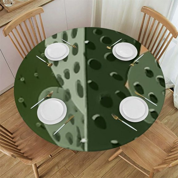 Round Fitted Stretch Tablecloth Elastic Fitted Table Covers