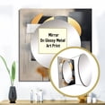 thumbnail image 3 of Designart "Harmonious Shapes Gold Black Composition" Abstract Shapes Square Mirror Wall Decor Transitional - Large Gold Square Bathroom Mirror - Square Printed Wall Mirror Art, 3 of 5