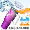 thumbnail image 5 of 40oz Tumbler with Handle and Straw, Vacuum Insulated Stainless Steel Travel Mug, Fits Car Cup Holder, Abstract Colorful Print, 5 of 6