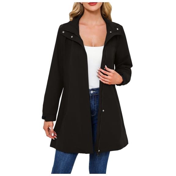 Women's Detachable Hood Water Windbreaker Women's Solid Color Long Sleeved Thin Coat Matching with Various Outfits Hand Wash