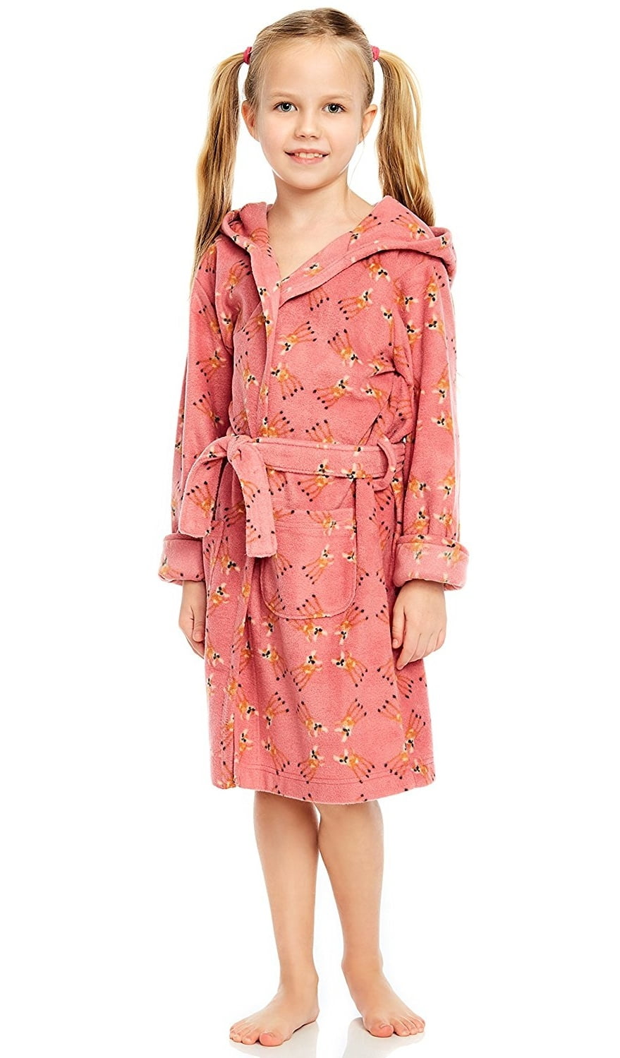 Leveret Leveret Girls Christmas Printed Fleece Sleep Robe (Size 2
