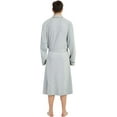 thumbnail image 2 of U2SKIIN Mens Cotton Blend Robes, Lightweight Soft Spa Knit Bathrobe for Men,(Grey,L/XL), 2 of 5