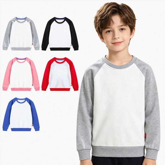 Gerichy Boys Girls Crewneck Sweatshirt Long Sleeve Cute Tops for Kids Casual Fall Winter Pullover 1T-14T