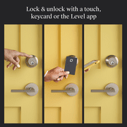 Level Lock Smart Lock - Touch Edition, Keyless Entry Using Touch, a Key Card and Smartphone. Bluetooth Enabled, Apple HomeKit Compatible - Matte Black