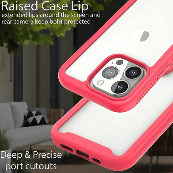 Transparent Hybrid Case for iPhone 14 Pro Max - Pink