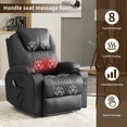 thumbnail image 4 of QJTC Power Massage Recliner Chair with LED Ambient Lighting, PU Leather Lazy Sofa, Electric Home Theater Seating, Massage & Heat Sofa with Cup Holders for Living Room, (Set of 2, Black), 4 of 8