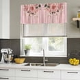 thumbnail image 4 of Pink Roses Romantic Curtain Valances for Windows, Kitchen Valance Window Treatments Panel 2 Pack, Watercolor Botanical Floral Rod Pocket Short Curtains for Bathroom Bedroom 54 x 18 Inch, 4 of 8