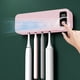 thumbnail image 1 of Secador y desinfectante de cepillos de dientes para baño | Soporte de cepillos de dientes de pared con 5 ranuras | Secado por aire caliente y luz UV | Recargable por USB | Sin perforaciones, 1 of 7
