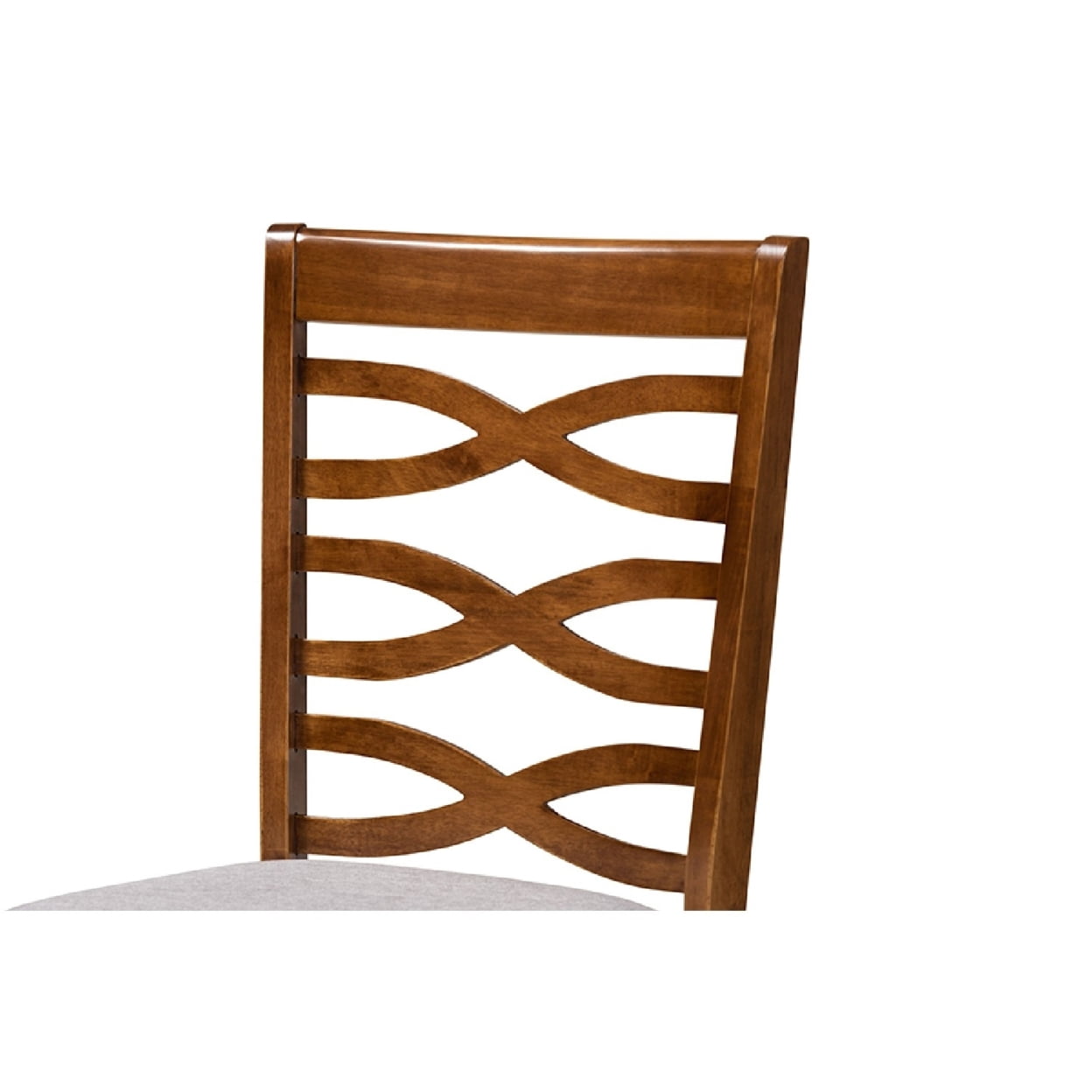 Baxton Studio Elijah Modern and Contemporary Grey Fabric Upholstered and Walnut Brown Finished Wood 4-Piece Dining Chair