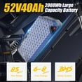 thumbnail image 5 of Electric Bike for Adults, Class 2 20 MPH, 3000W Motor, 52V 40Ah 2080Wh Battery, 20 x 4 Inch Fat Tires, Full Suspension, Shimano 7-Speed, UL2849, Blue, 5 of 11