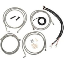 La Choppers LA-8220KT2-19B Complete Handlebar Cable and Brake Line Kit - Black Vinyl/Stainless