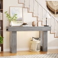 thumbnail image 3 of Aheaplus Farmhouse 47" Console Table with Power Outlets & Motion Sensor Light - Narrow Storage Entryway Table for Hallway/Living Room，White Oak, 3 of 7