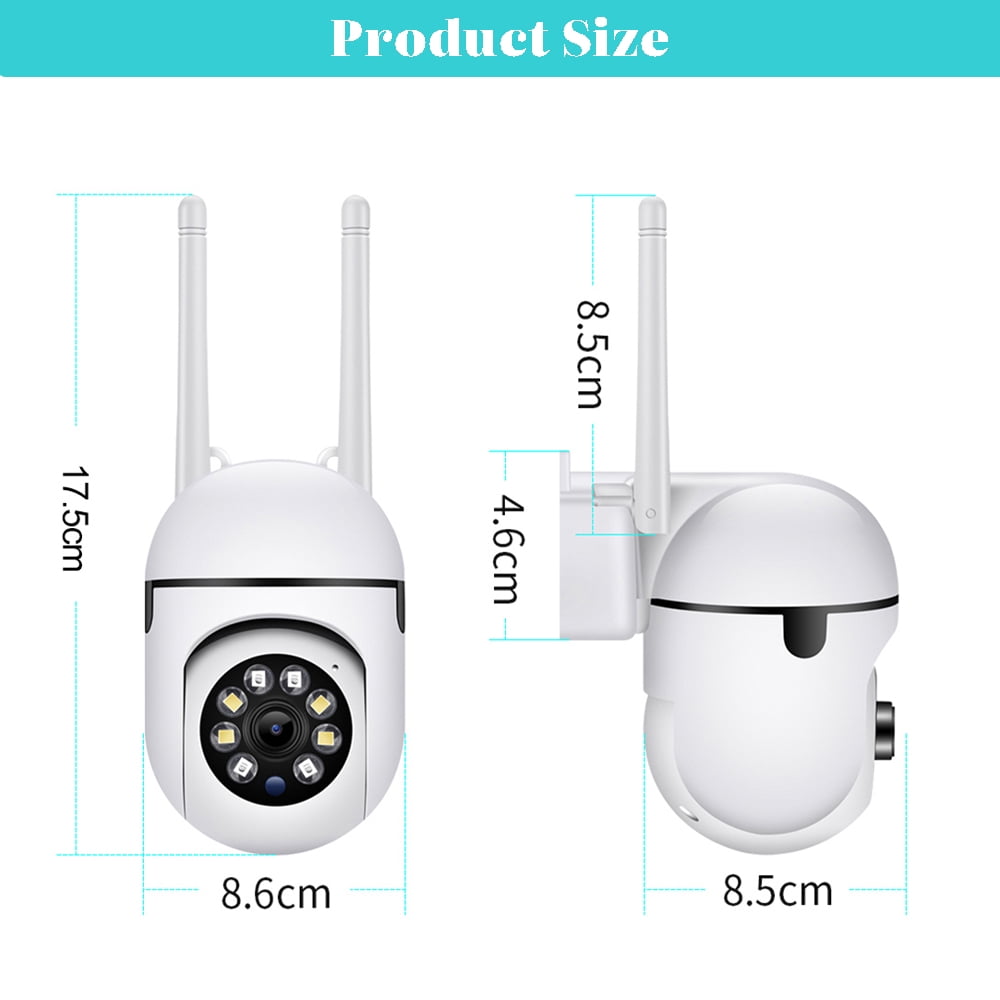 Security Camera Wireless WiFi,360° PTZ WiFi Surveillance Cameras,1080P Camera with IP66 Weatherproof,AI Motion Detection,Color Night Vision,2-Way Audio+32G SD Card