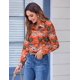 thumbnail image 2 of Blusa Zeagoo con estampado floral hawaiano de manga larga para mujer, 2 of 5