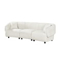 thumbnail image 3 of Christopher Knight Home 98.5" Curved Contemporary 3-Seat Sofa with Upholstered Plush Seating, Beige, 3 of 10