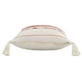 thumbnail image 4 of LR Home Ox Bay Hand-stitched White/Red Stripe All-Natural Cotton Pillow Cover, 4 of 8