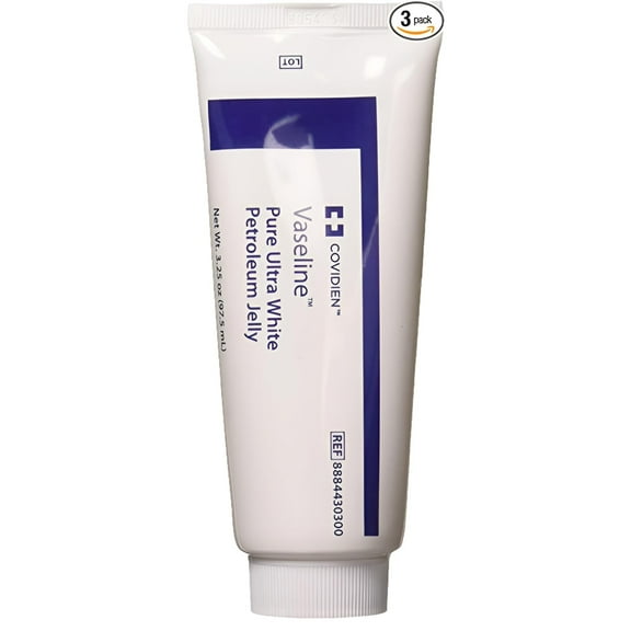 Vaseline Pure Ultra White Petroleum Jelly, Kendall, 3-Pack, 3.25 oz. Each