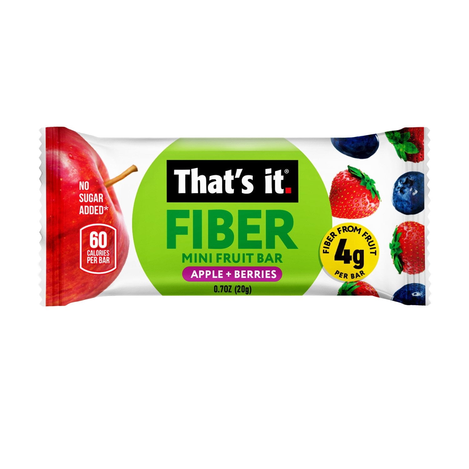 That's it. Fiber Mini Fruit Bars, 0.7 oz., 18 pk.
